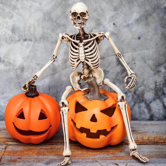 Halloween Skeletons Decorations Outdoor Indoor Posable Plastic - Picture 3 of 4